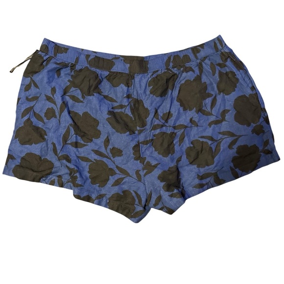 Kate Spade Target blue Floral High Rise Linen Shorts 2X Linen Blend - Picture 3 of 5